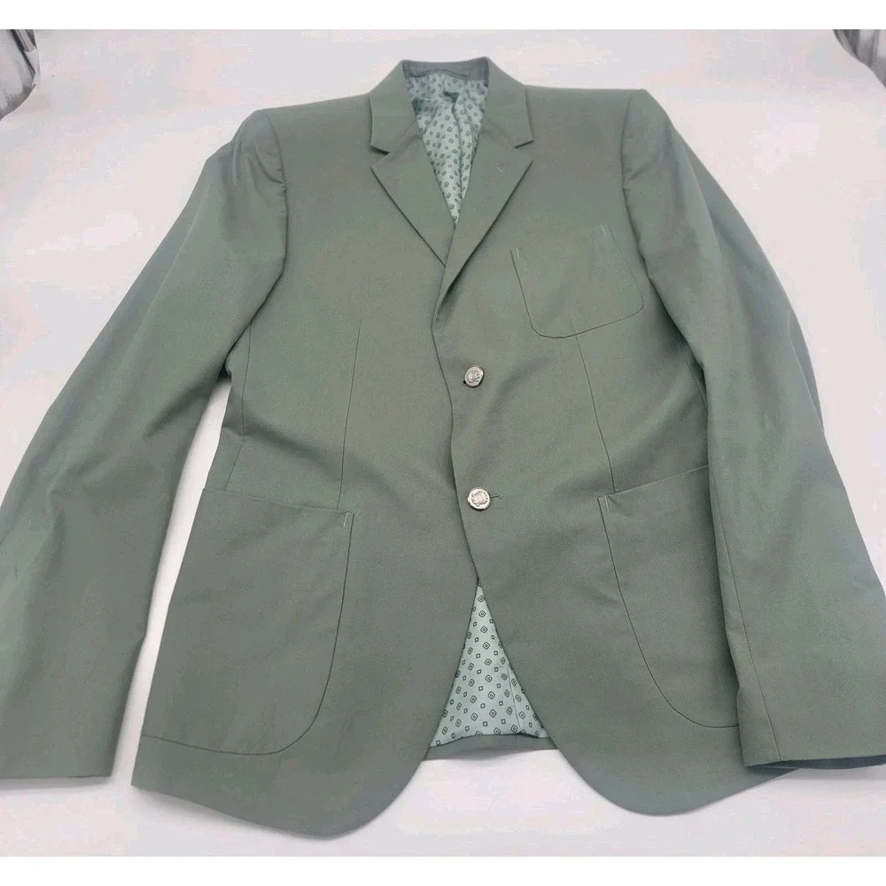 Gucci Men's Cotton Green Blazer Suit Jacket  Made in Italy Size 40 U.S. / L  New
